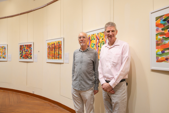 (From left) Artist Professor David Clarke and UMAG Director Dr Florian Knothe.  
 